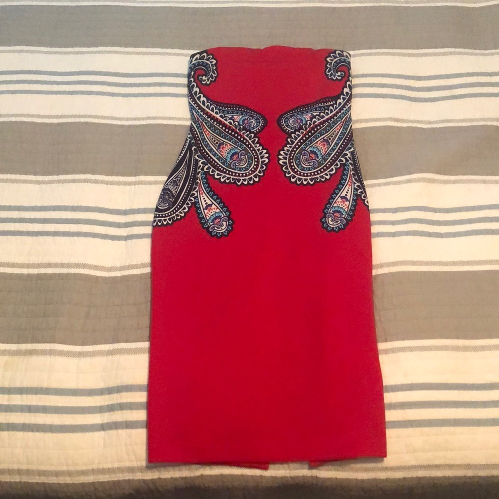 Red Strapless Dress